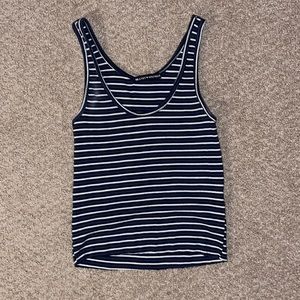 Blue, black, and white tank top.